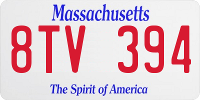 MA license plate 8TV394