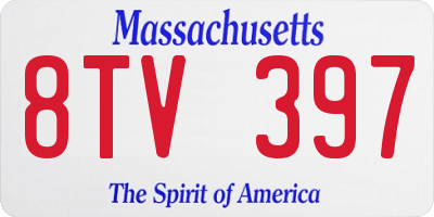 MA license plate 8TV397