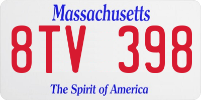 MA license plate 8TV398