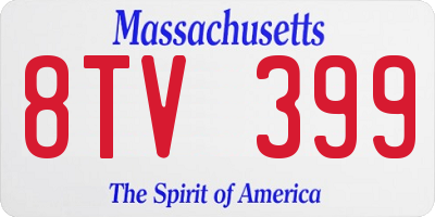 MA license plate 8TV399