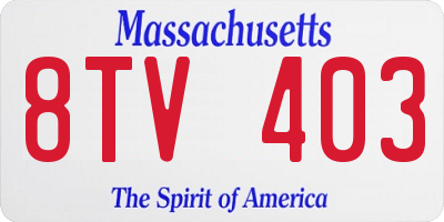 MA license plate 8TV403