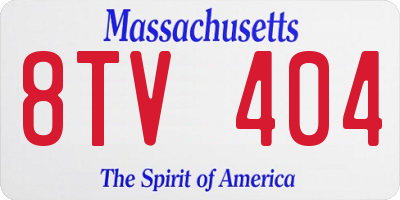MA license plate 8TV404