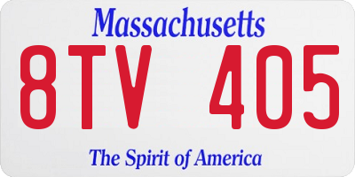 MA license plate 8TV405