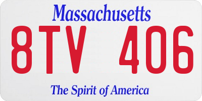 MA license plate 8TV406