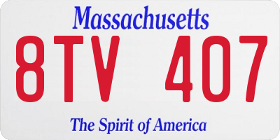 MA license plate 8TV407