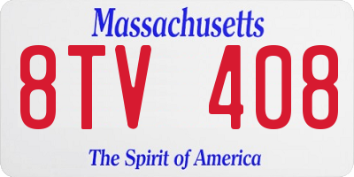 MA license plate 8TV408