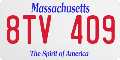 MA license plate 8TV409