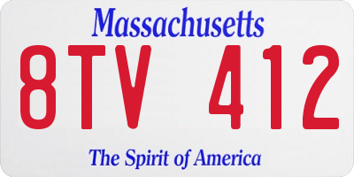 MA license plate 8TV412