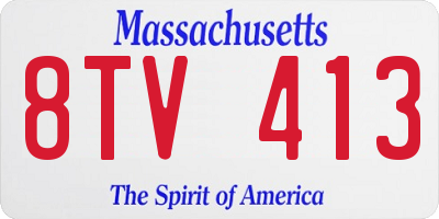 MA license plate 8TV413