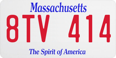 MA license plate 8TV414