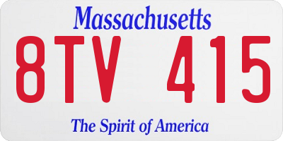 MA license plate 8TV415