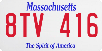 MA license plate 8TV416
