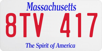 MA license plate 8TV417