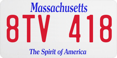 MA license plate 8TV418