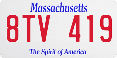 MA license plate 8TV419