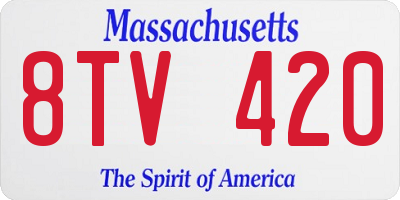 MA license plate 8TV420