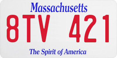 MA license plate 8TV421
