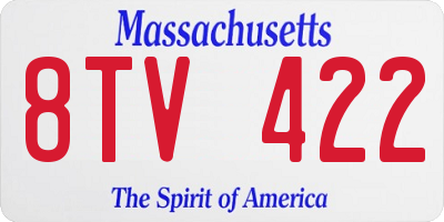 MA license plate 8TV422