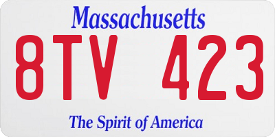 MA license plate 8TV423