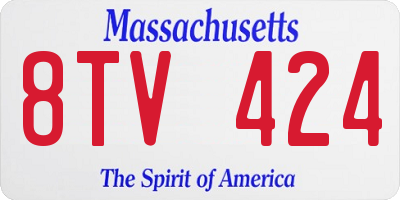 MA license plate 8TV424