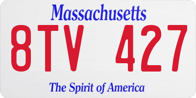 MA license plate 8TV427
