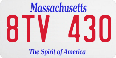 MA license plate 8TV430