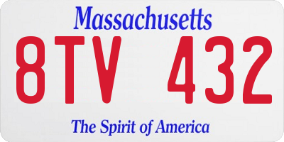 MA license plate 8TV432