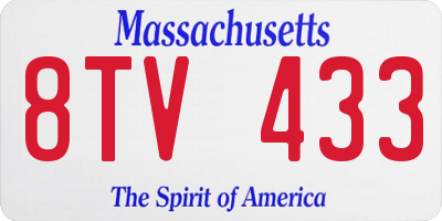 MA license plate 8TV433