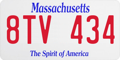 MA license plate 8TV434