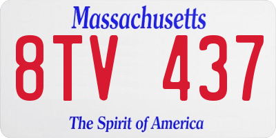 MA license plate 8TV437