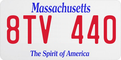 MA license plate 8TV440