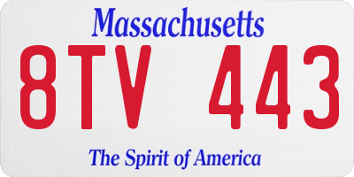 MA license plate 8TV443