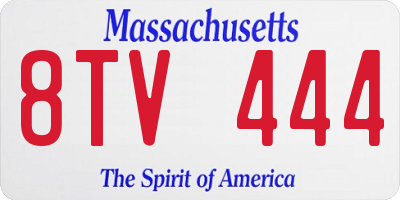 MA license plate 8TV444