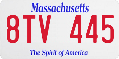 MA license plate 8TV445