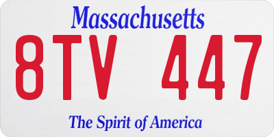 MA license plate 8TV447