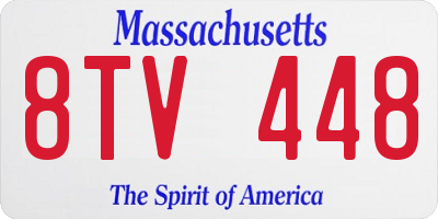 MA license plate 8TV448