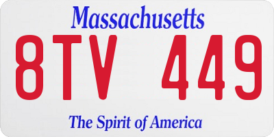 MA license plate 8TV449