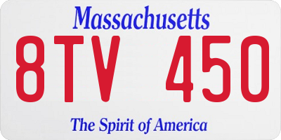 MA license plate 8TV450