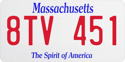 MA license plate 8TV451