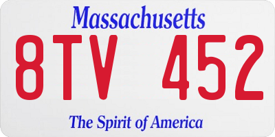 MA license plate 8TV452