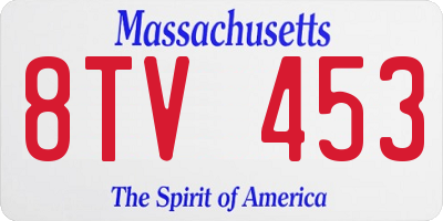 MA license plate 8TV453