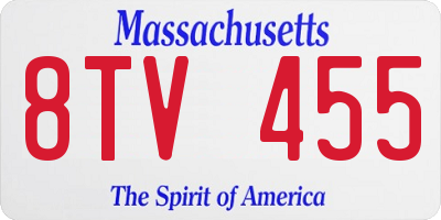 MA license plate 8TV455