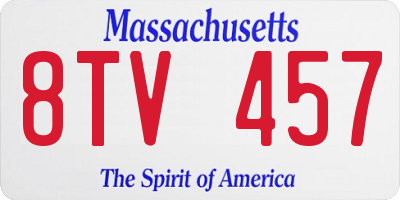 MA license plate 8TV457