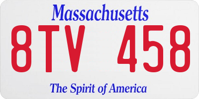 MA license plate 8TV458
