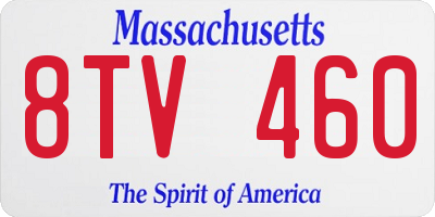 MA license plate 8TV460