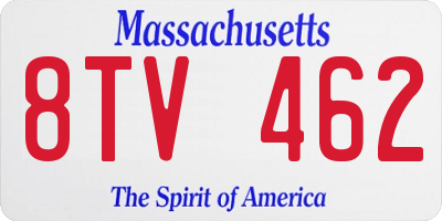 MA license plate 8TV462