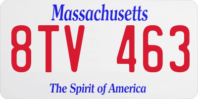 MA license plate 8TV463