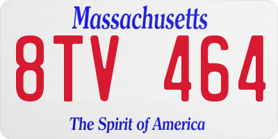 MA license plate 8TV464