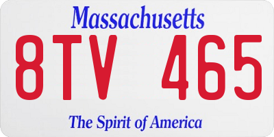 MA license plate 8TV465