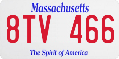 MA license plate 8TV466
